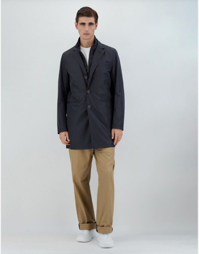 Shop Herno Byron Raincoat In Blue