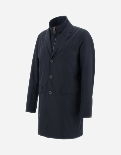 Shop Herno Byron Raincoat In Blue