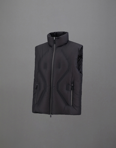 Herno Sleeveless Laminar Jacket In Translucent Ripstop In Slate