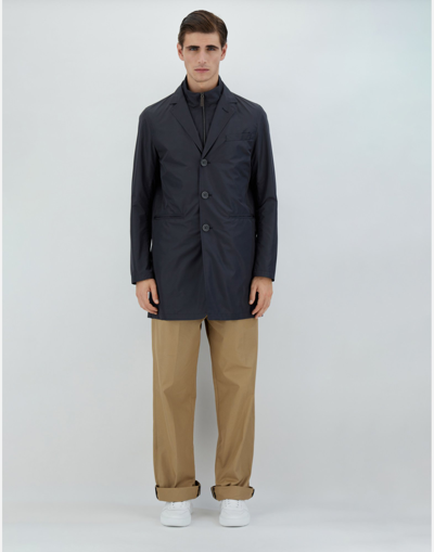 Shop Herno Byron Raincoat In Blue