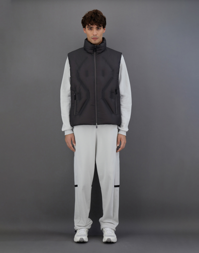 Herno Sleeveless Laminar Jacket In Translucent Ripstop In Slate