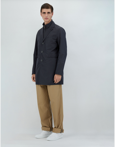 Shop Herno Byron Raincoat In Blue