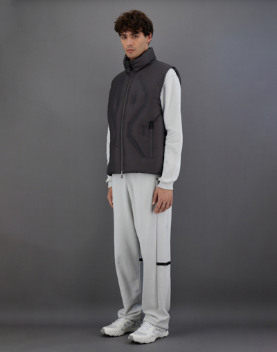 Herno Sleeveless Laminar Jacket In Translucent Ripstop In Slate
