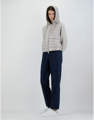 Herno Unlimited Compact Cotton And Nylon Ultralight Bomber Jacket In Ice
