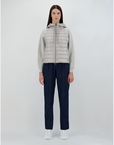 Herno Unlimited Compact Cotton And Nylon Ultralight Bomber Jacket In Ice