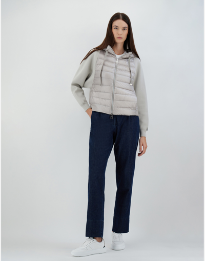 Herno Unlimited Compact Cotton And Nylon Ultralight Bomber Jacket In Ice