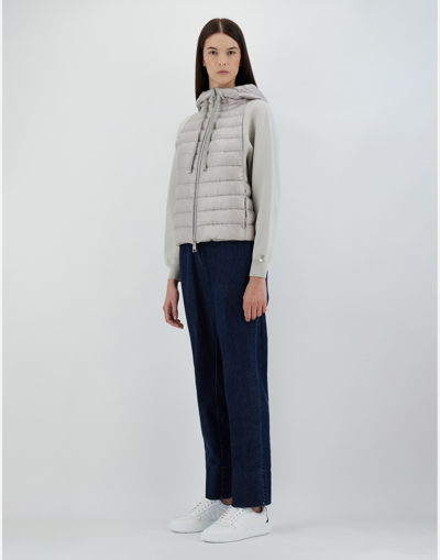 Herno Unlimited Compact Cotton And Nylon Ultralight Bomber Jacket In Ice