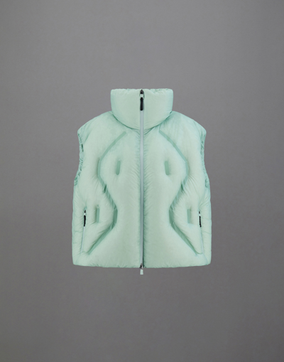 Herno Sleeveless Laminar Jacket In Translucent Ripstop In Seafoam Green