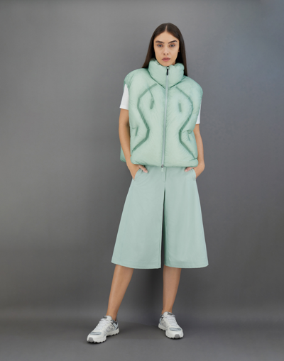 Herno Sleeveless Laminar Jacket In Translucent Ripstop In Seafoam Green
