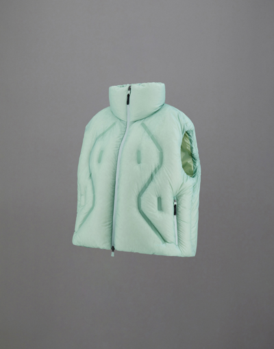 Herno Sleeveless Laminar Jacket In Translucent Ripstop In Seafoam Green