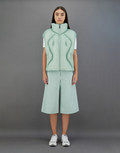 Herno Sleeveless Laminar Jacket In Translucent Ripstop In Seafoam Green