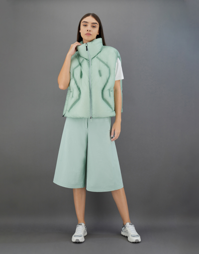 Herno Sleeveless Laminar Jacket In Translucent Ripstop In Seafoam Green