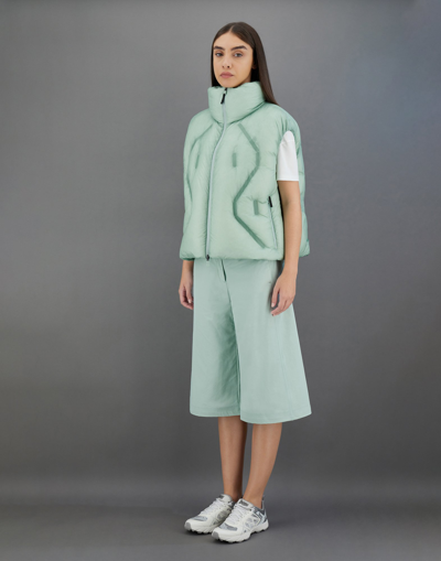 Herno Sleeveless Laminar Jacket In Translucent Ripstop In Seafoam Green