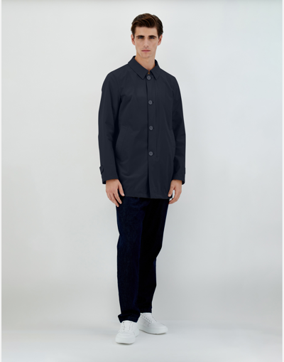 Herno Single-breasted Jacket With Two Front Pockets In Blue
