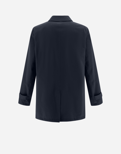 Herno Single-breasted Jacket With Two Front Pockets In Blue
