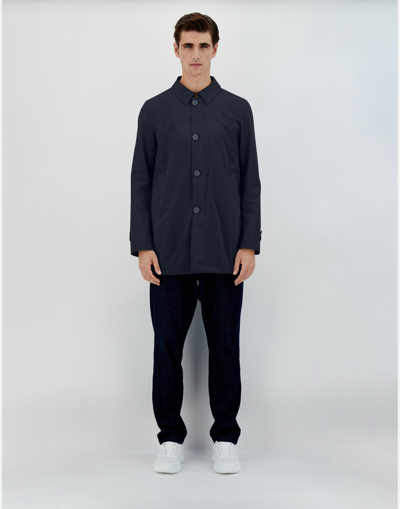 Herno Single-breasted Jacket With Two Front Pockets In Blue