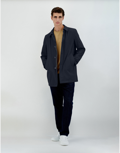 Herno Single-breasted Jacket With Two Front Pockets In Blue