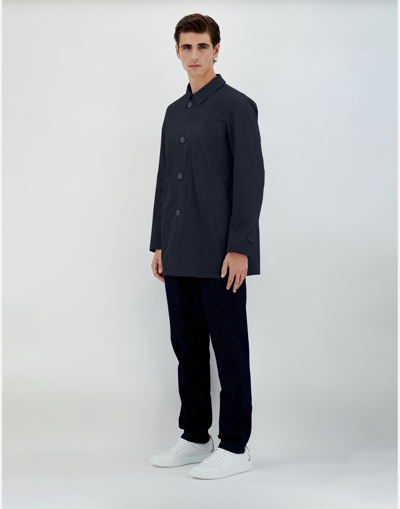 Herno Single-breasted Jacket With Two Front Pockets In Blue