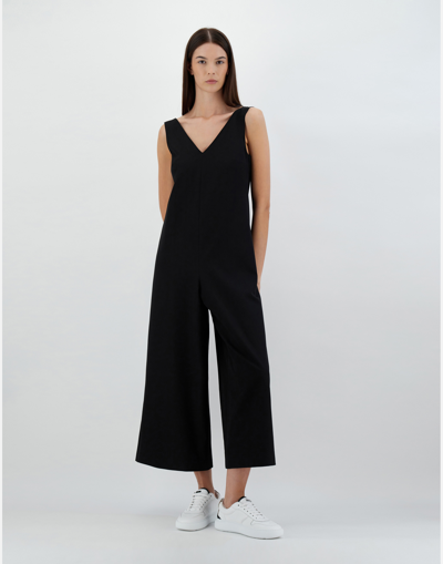 Shop Herno Viscose Effect Jumpsuit In Black