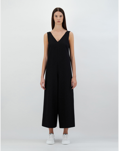 Shop Herno Viscose Effect Jumpsuit In Black