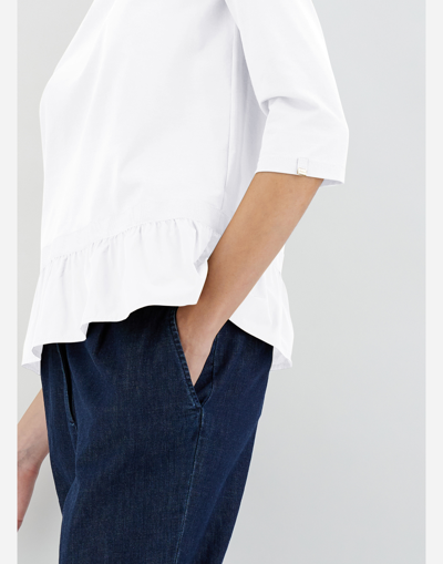 Herno Chic Cotton Jersey ＆ New Techno Taffetà ロングスリーブtシャツ In White