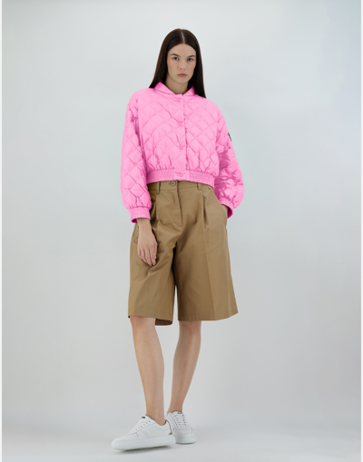 Herno Bomber Jacket In Nylon Ultralight In Pink