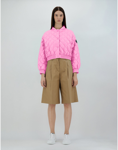 Herno Bomber Jacket In Nylon Ultralight In Pink
