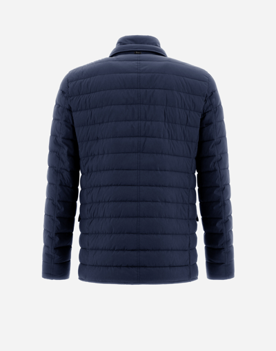 Herno La Giacca Water Resistant Down Blazer With Removable Bib In New Blue