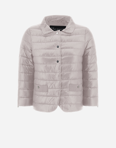 Herno Jacket In Nylon Ultralight In Grey Pearl