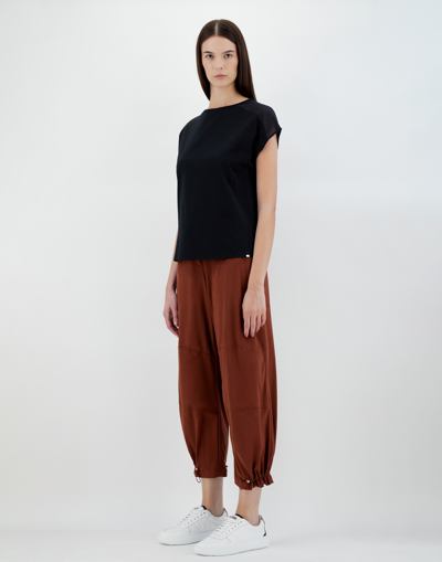 Herno Chic Cotton Jersey ＆ Chic Mesh Tシャツ In Black