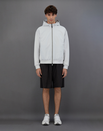 Herno Laminar Cardigan In Tech Double In Ice