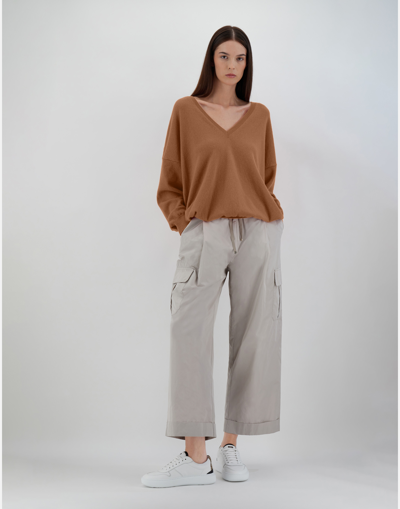 Herno Eternity V-neck Sweater In Camel