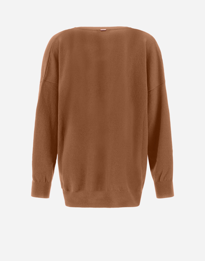 Herno Eternity V-neck Sweater In Camel