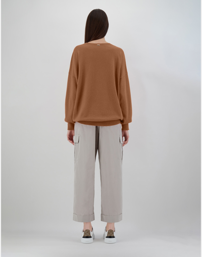 Herno Eternity V-neck Sweater In Camel