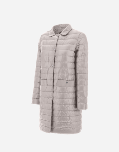 Herno Coat In Nylon Ultralight In Grey Pearl