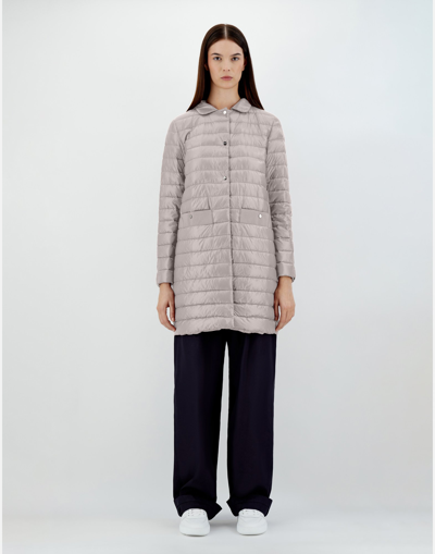 Herno Coat In Nylon Ultralight In Grey Pearl
