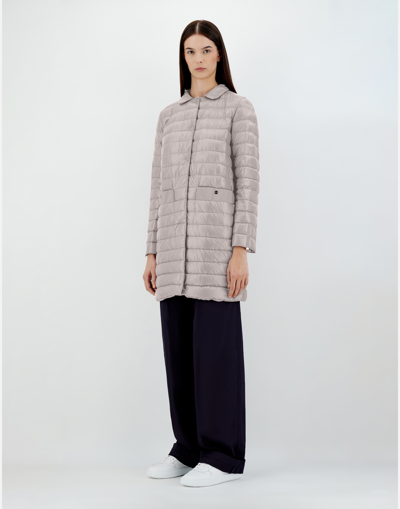 Herno Coat In Nylon Ultralight In Grey Pearl