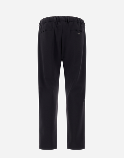 Herno ノンウォッシュド Light Scuba パンツ In Navy Blue