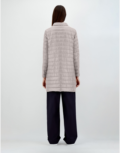 Herno Coat In Nylon Ultralight In Grey Pearl