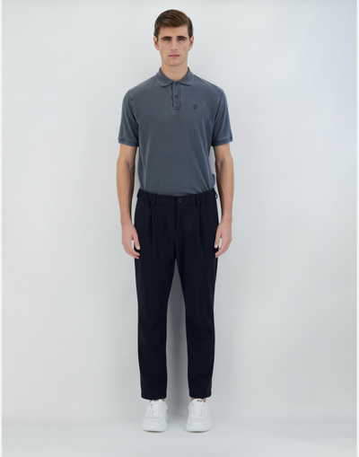Herno ノンウォッシュド Light Scuba パンツ In Navy Blue