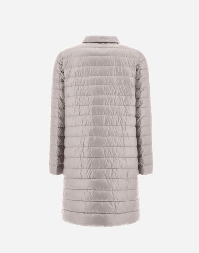 Herno Coat In Nylon Ultralight In Grey Pearl