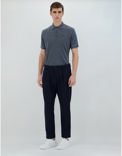 Herno ノンウォッシュド Light Scuba パンツ In Navy Blue
