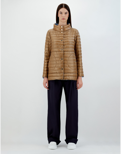 Herno Quilted Reversible Down Jacket In Teal