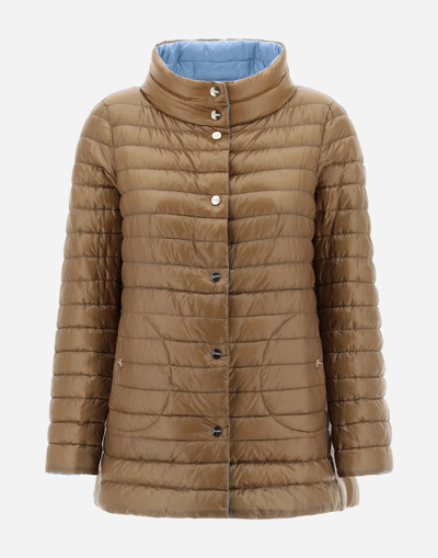 Herno Quilted Reversible Down Jacket In Teal