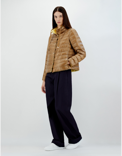 Herno Reversible Down Puffer Jacket In Caramel