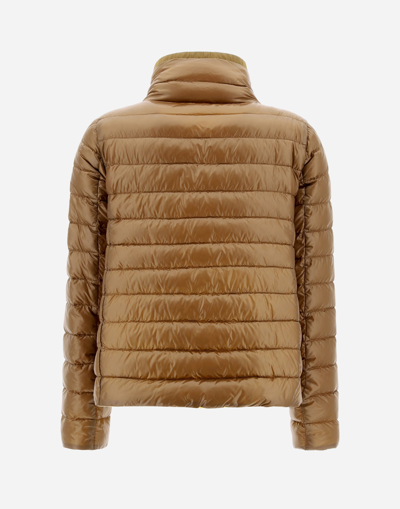 Herno Reversible Down Puffer Jacket In Caramel