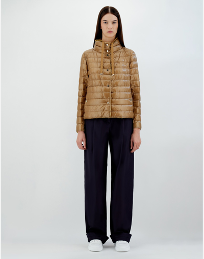 Herno Reversible Down Puffer Jacket In Caramel