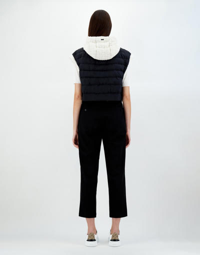 Herno Sleeveless Glam Tweed And Ecoage Jacket In White