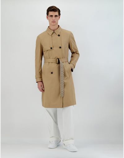 Herno Delon And Monogram Trench Coat In Sand
