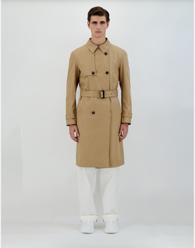 Shop Herno Delon And Monogram Trench Coat In Sand